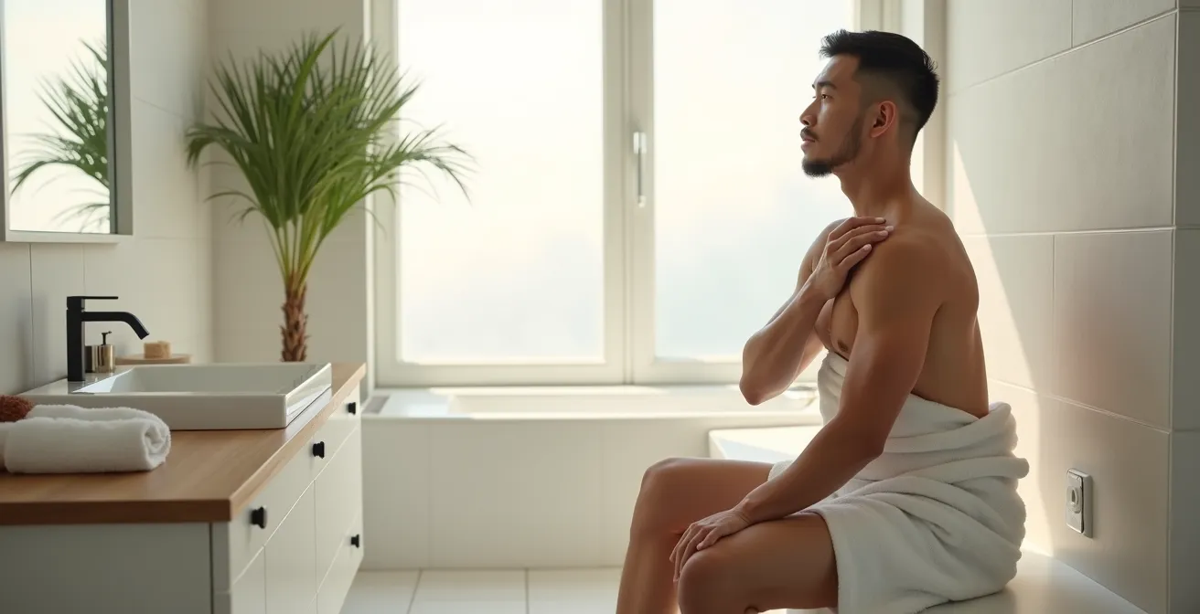 Application de CBD après douche dans la fenêtre anti-inflammatoire