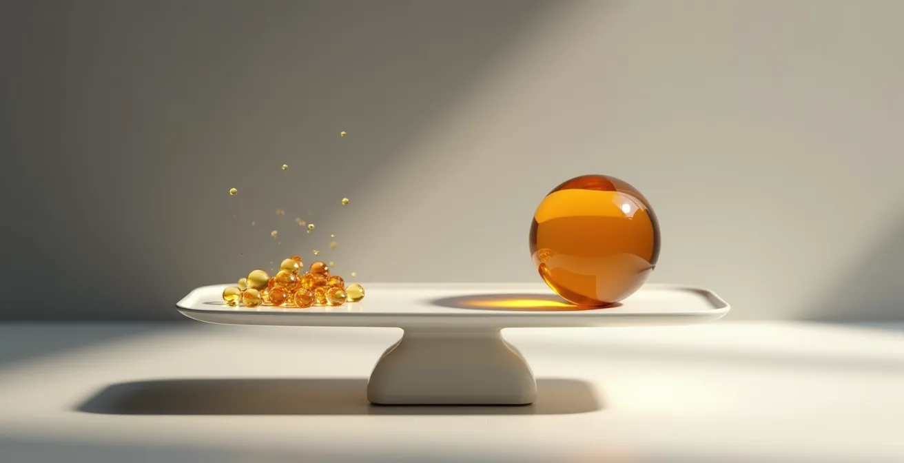 Graphique visuel montrant la zone de productivité optimale du CBD avant le seuil sédatif