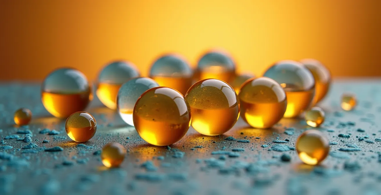 Représentation symbolique des récepteurs cannabinoïdes dans les couches de la peau