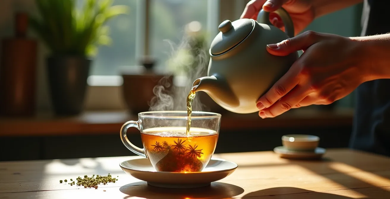 Mesure précise de la température d'eau pour infusion CBD avec thermomètre